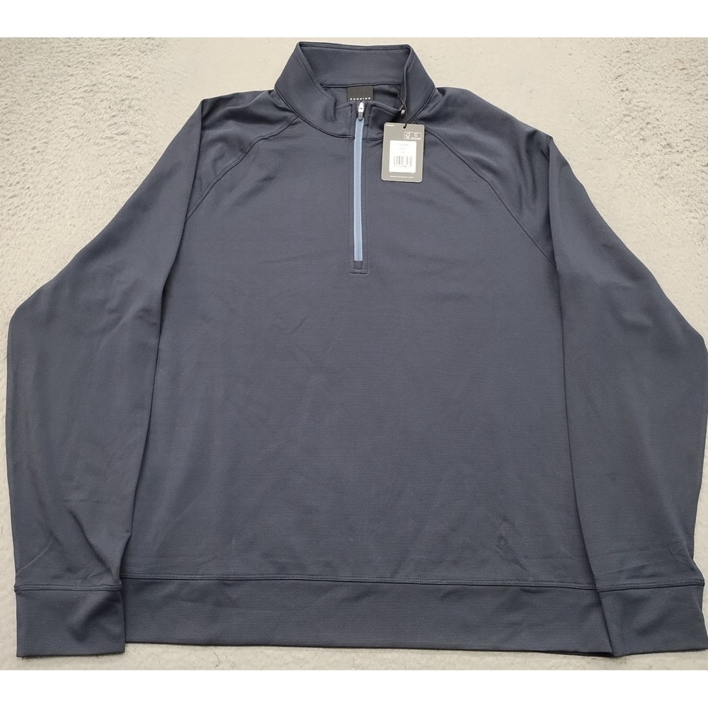 Dunning Golf 1/4 Pullover Mens M Blue Long Sleeve Performance Stretch Quick Dry